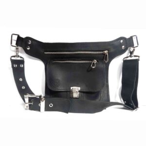Bandolera de Cuero engrasado color negra