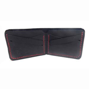 Billetera de cuero negra modelo Atrani