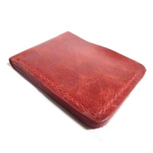 billetera de cuero artesanal roja
