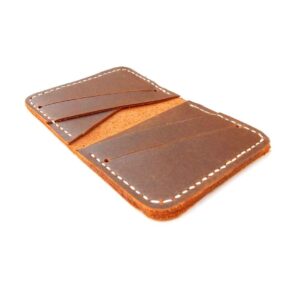 Billetera tarjetero de cuero minimalista hecha a mano modelo viterbo