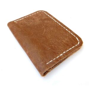 Billetera tarjetero Minimalista de cuero hecho a mano