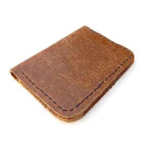 Billetera tarjetero Minimalista de cuero degastado hecho a mano