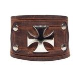 pulsera de cuero ancha artesanal