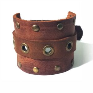 Pulsera Brazalete de Cuero artesanal Dozza