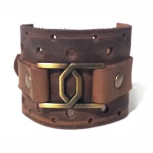 Pulsera de cuero artesanal unisex modelo Bettona