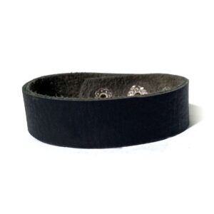 Pulsera de cuero negra lisa unisex