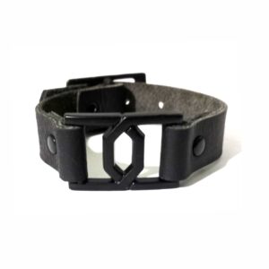 pulsera de cuero negra imperia