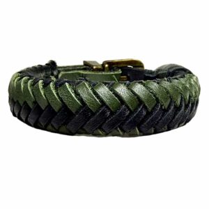 Pulsera de cuero trenzada artesanal Mario Massolo